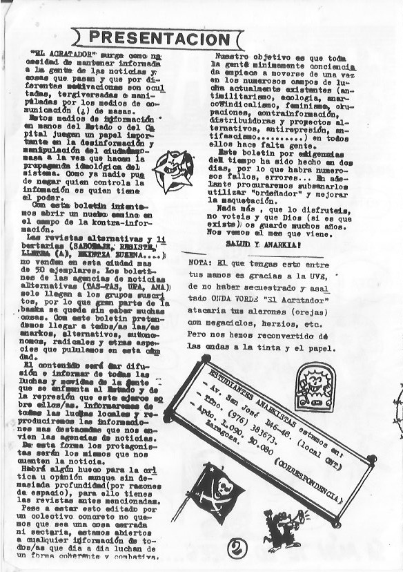 Página del fanzine
