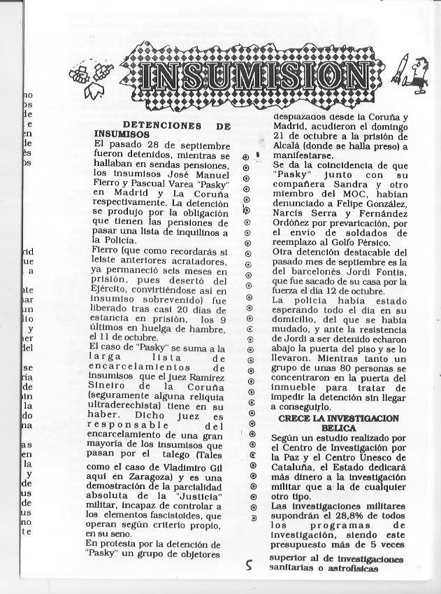 Página del fanzine