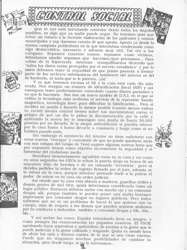 Página del fanzine