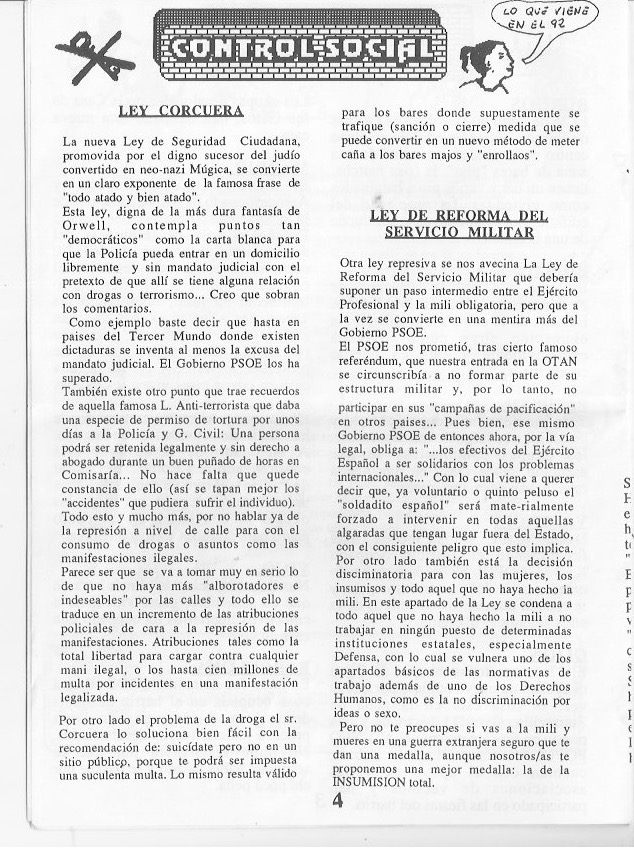 Página del fanzine