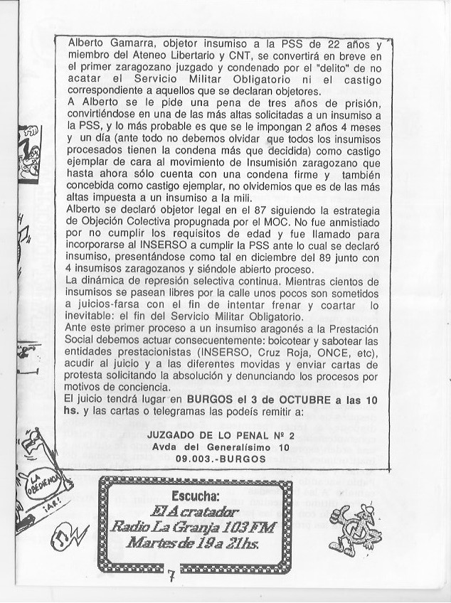 Página del fanzine