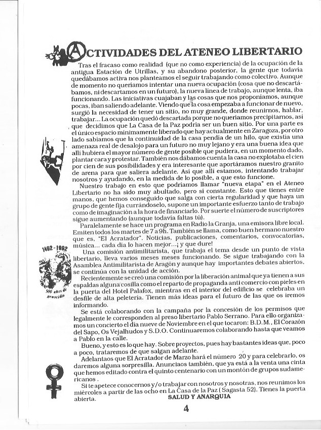 Página del fanzine