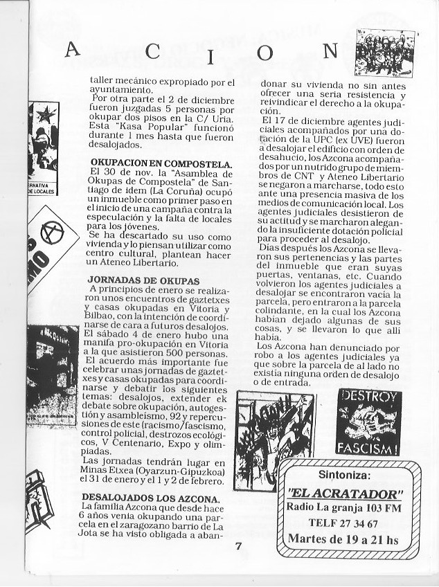 Página del fanzine