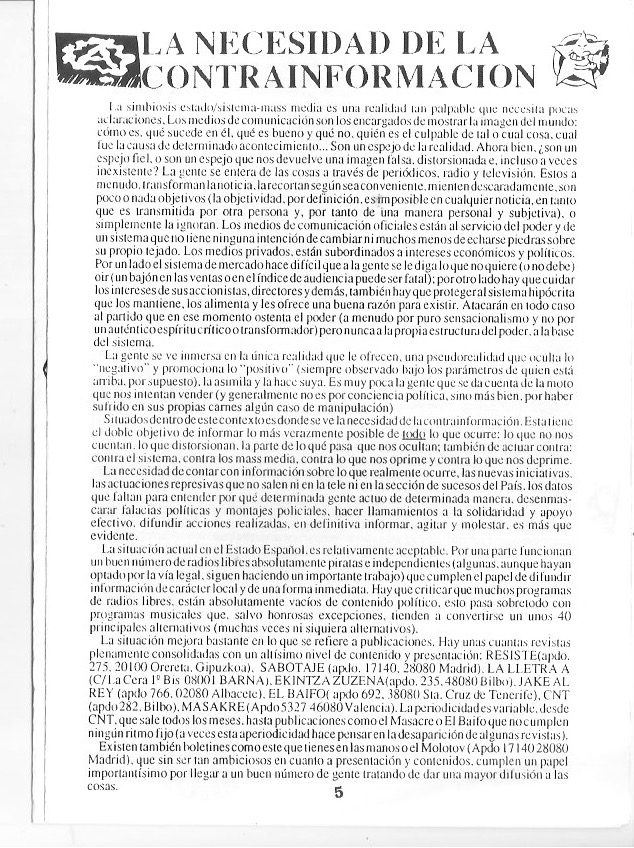 Página del fanzine