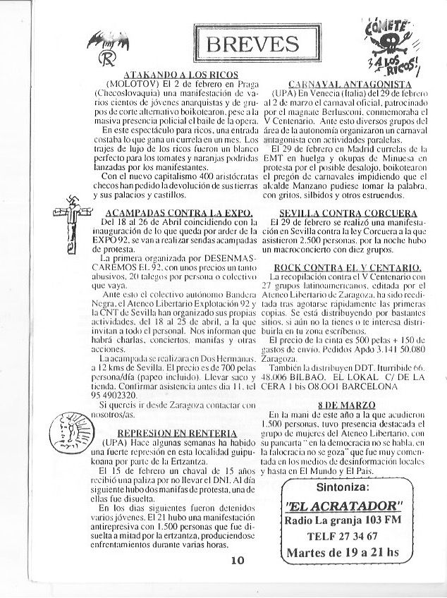 Página del fanzine