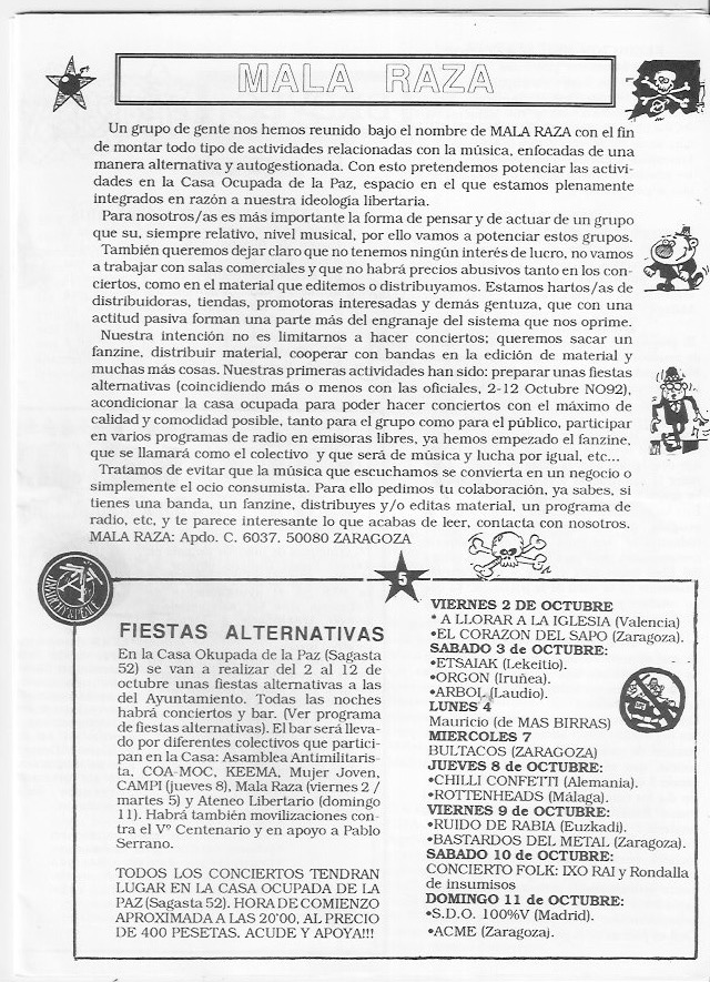 Página del fanzine