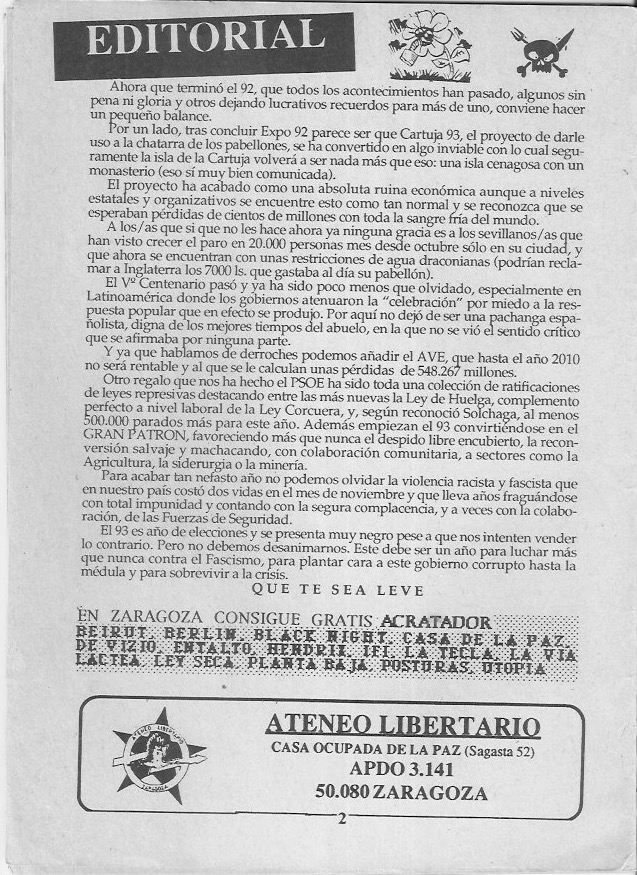 Página del fanzine