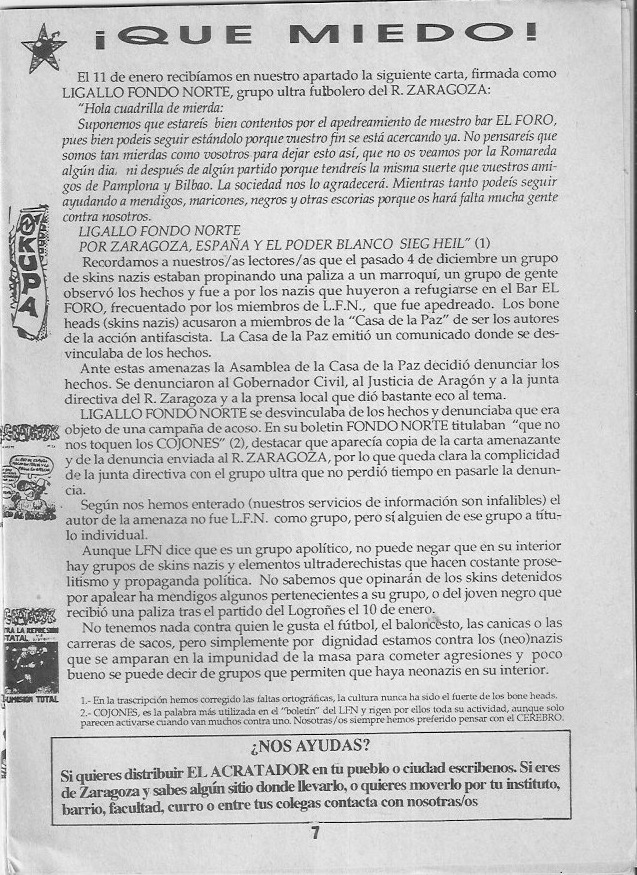 Página del fanzine