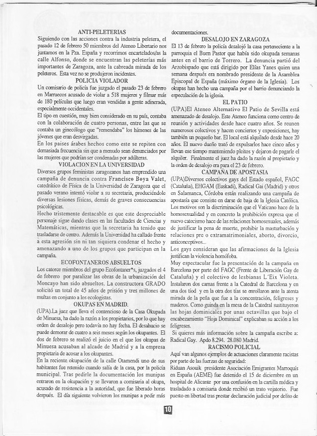 Página del fanzine