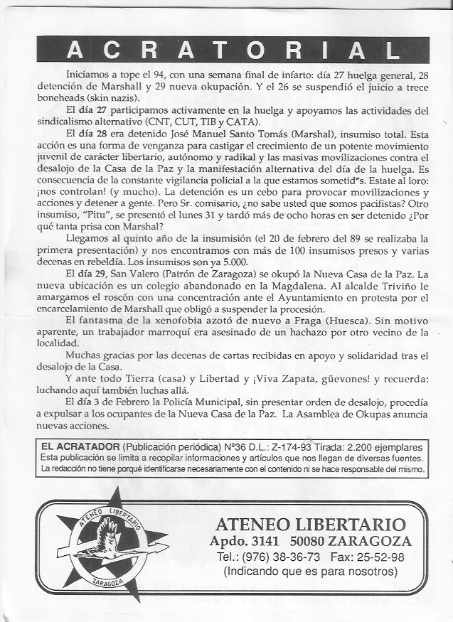Página del fanzine