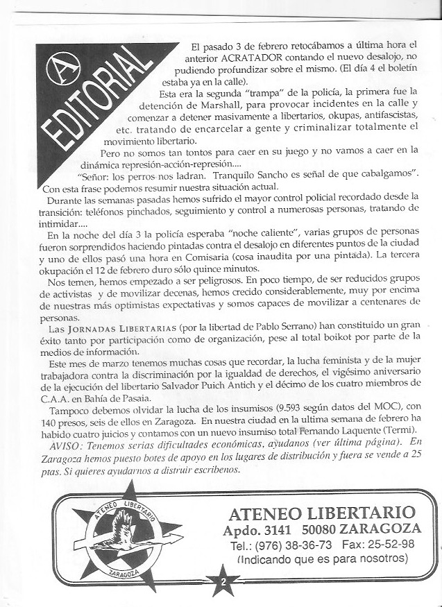 Página del fanzine