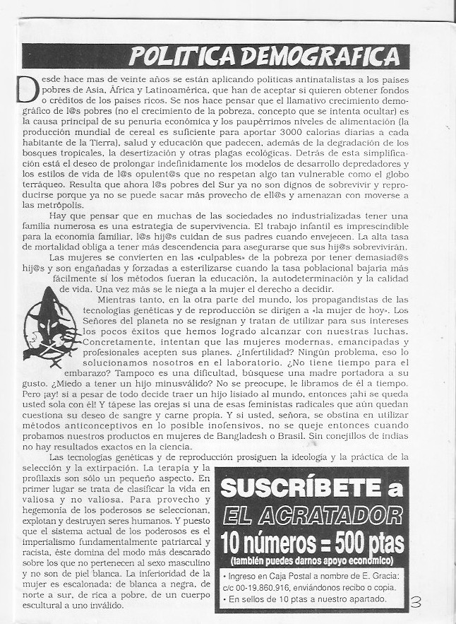 Página del fanzine