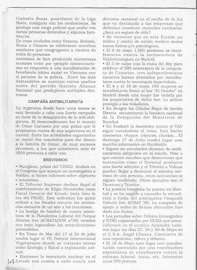 Página del fanzine