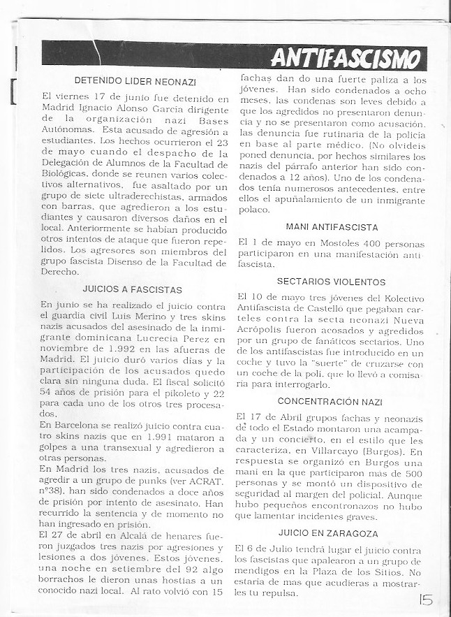 Página del fanzine