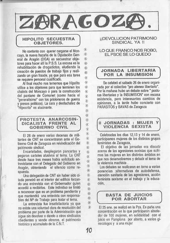 Página del fanzine
