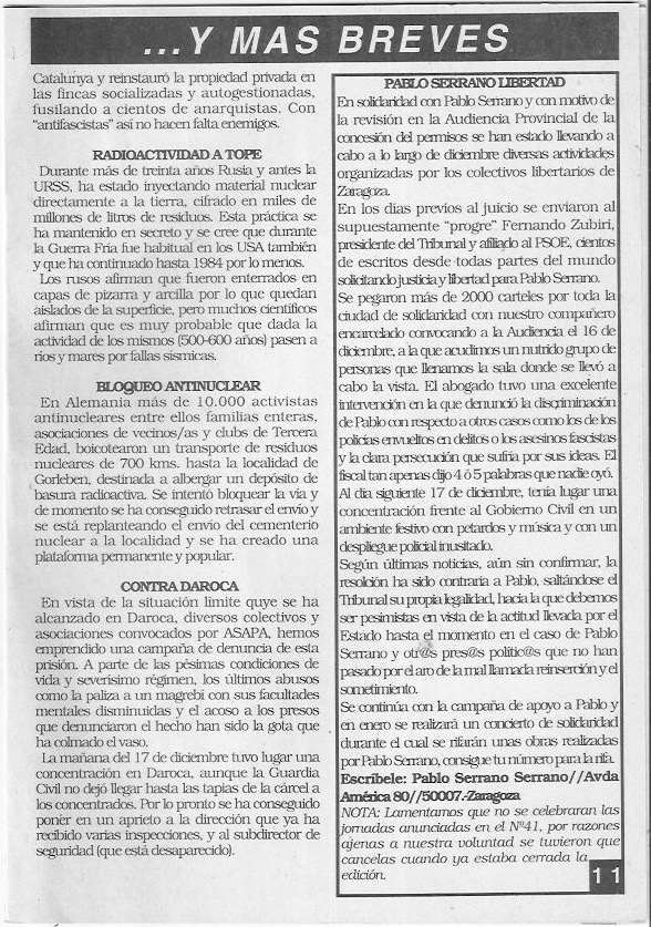 Página del fanzine