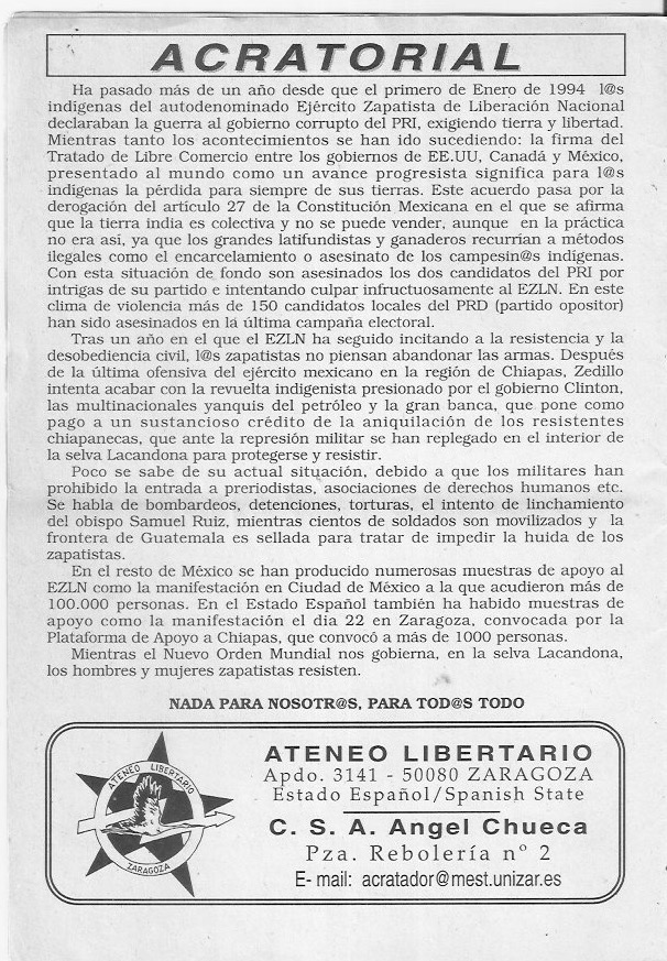 Página del fanzine