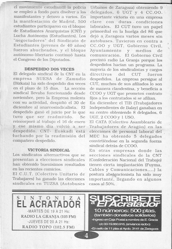 Página del fanzine