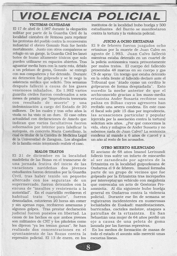Página del fanzine