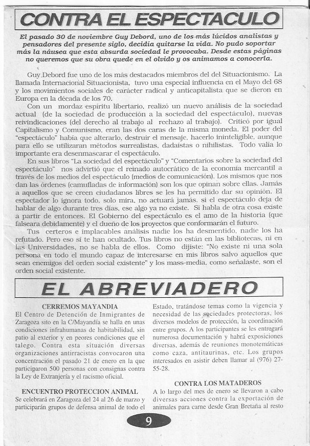 Página del fanzine