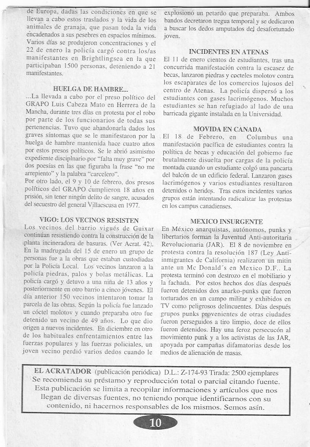 Página del fanzine