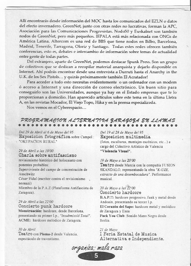 Página del fanzine