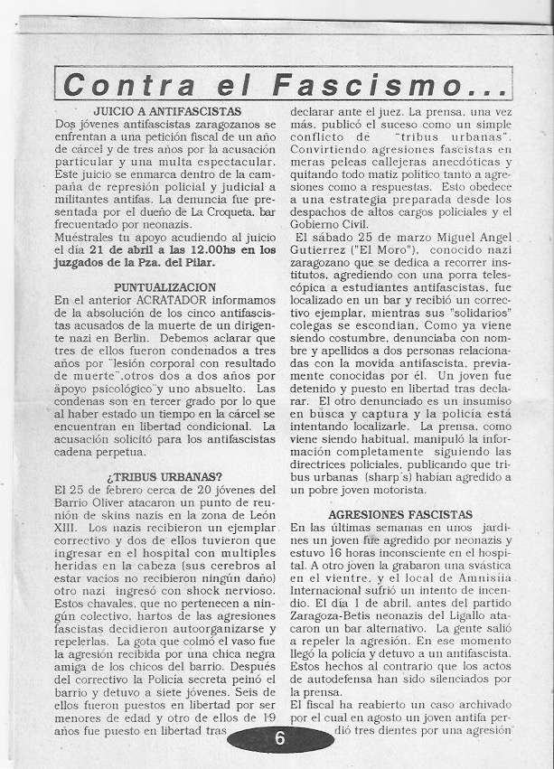 Página del fanzine