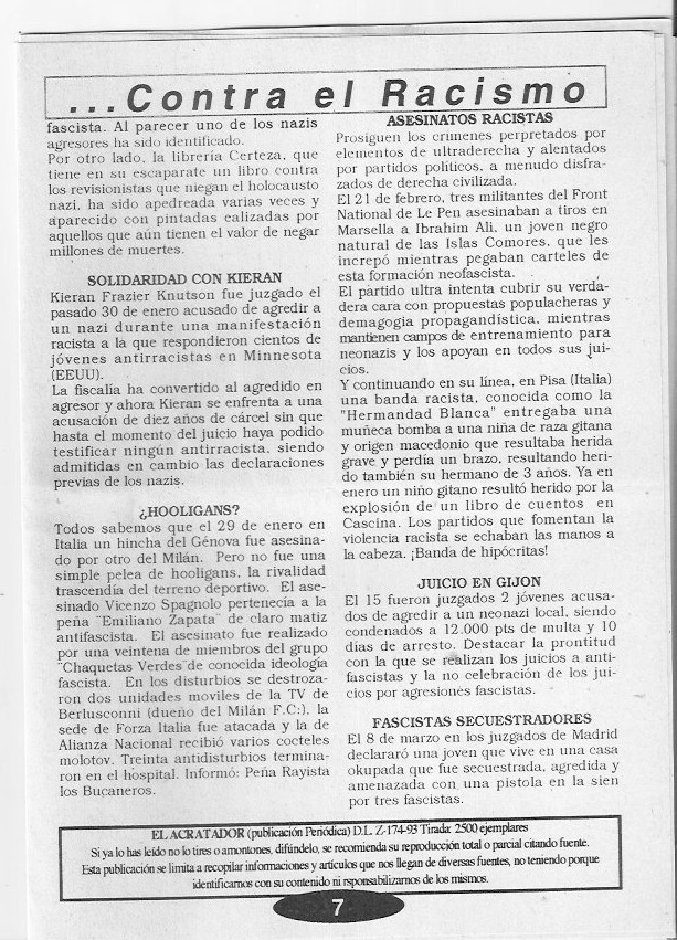 Página del fanzine