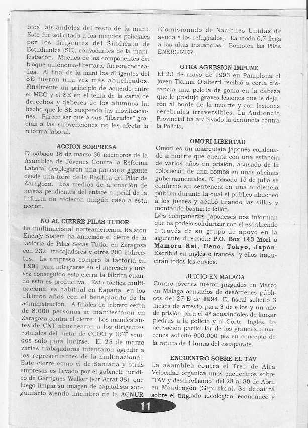 Página del fanzine