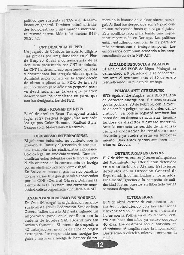 Página del fanzine