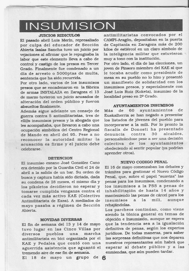 Página del fanzine