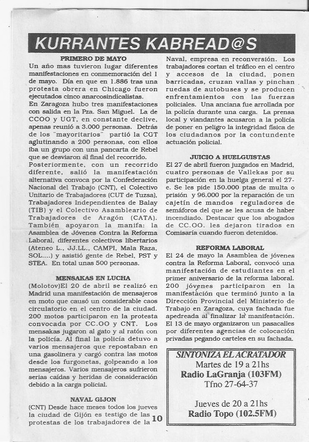 Página del fanzine