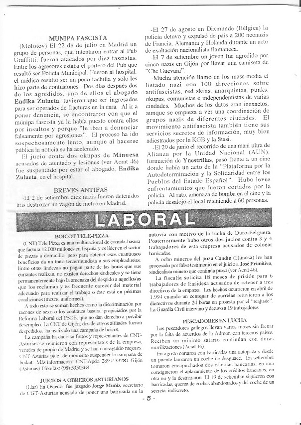 Página del fanzine