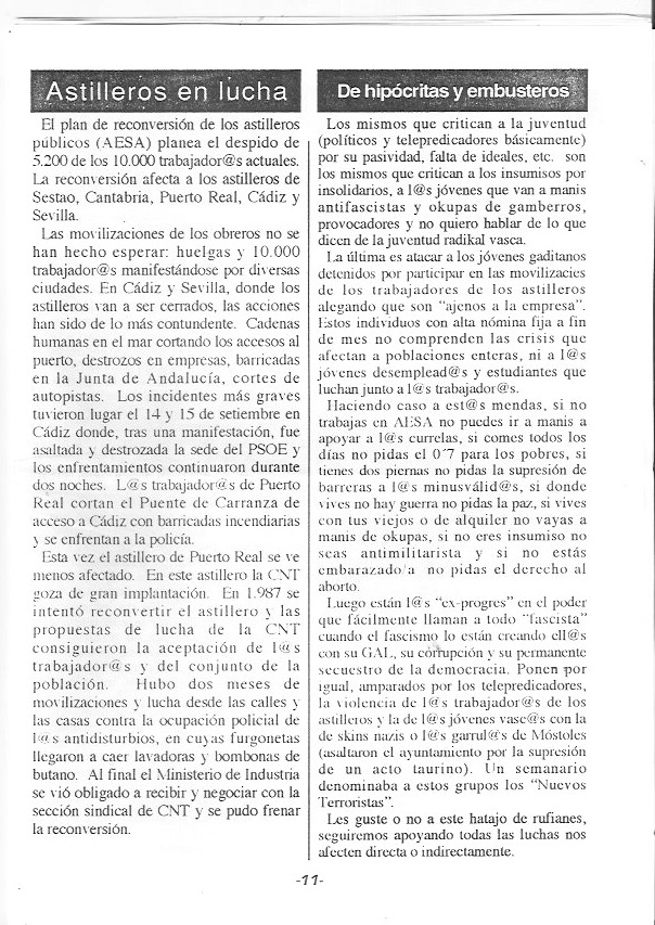 Página del fanzine