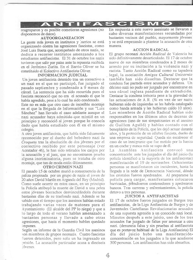 Página del fanzine