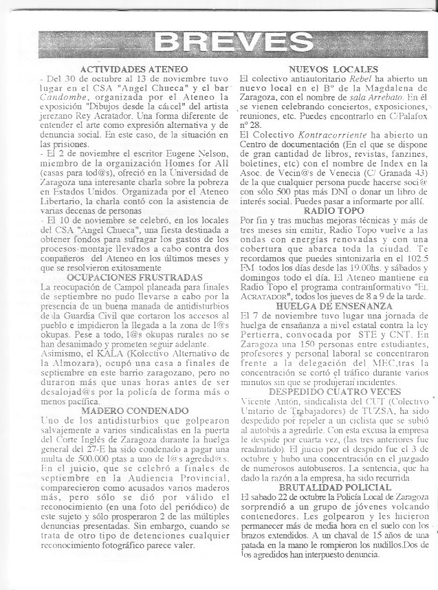 Página del fanzine