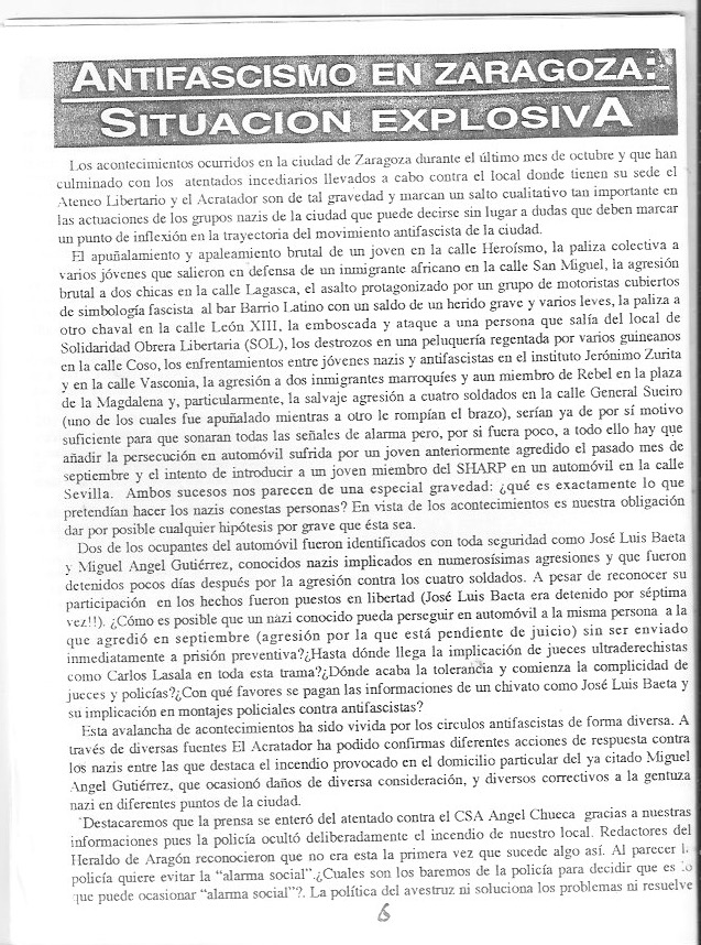 Página del fanzine