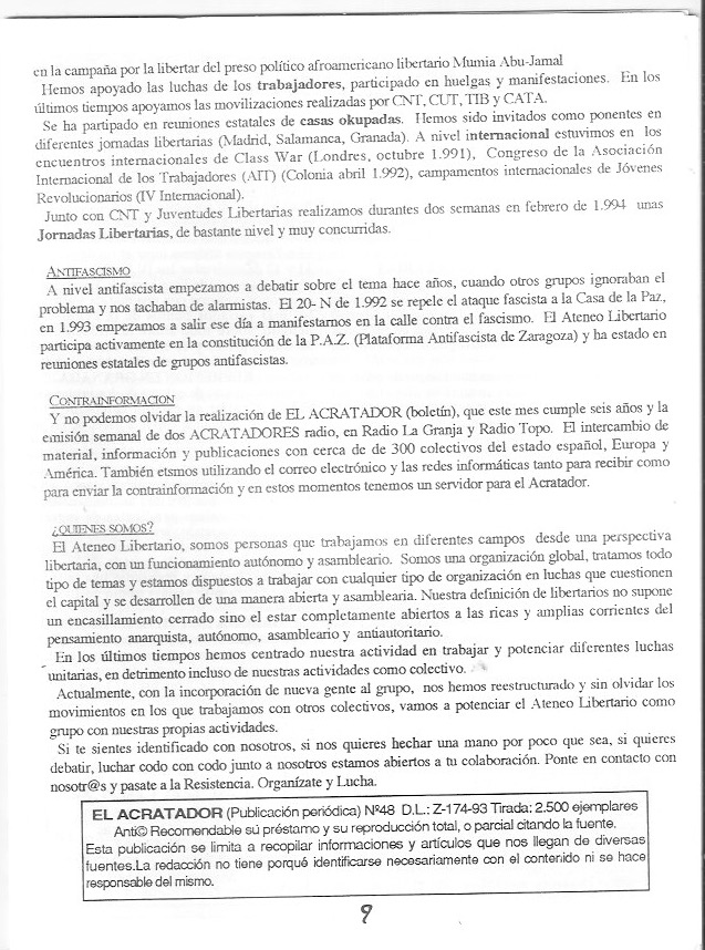 Página del fanzine