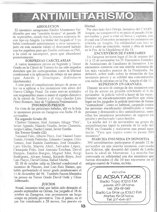 Página del fanzine