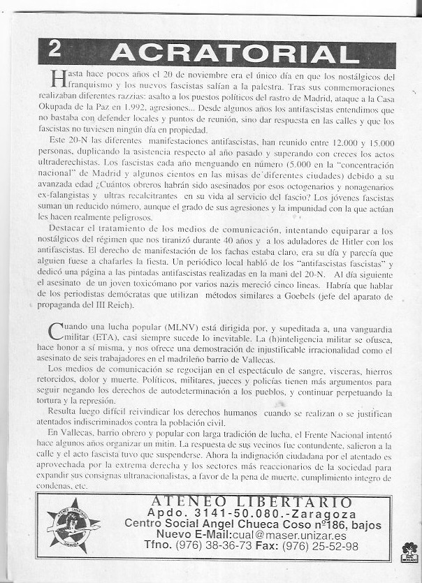 Página del fanzine