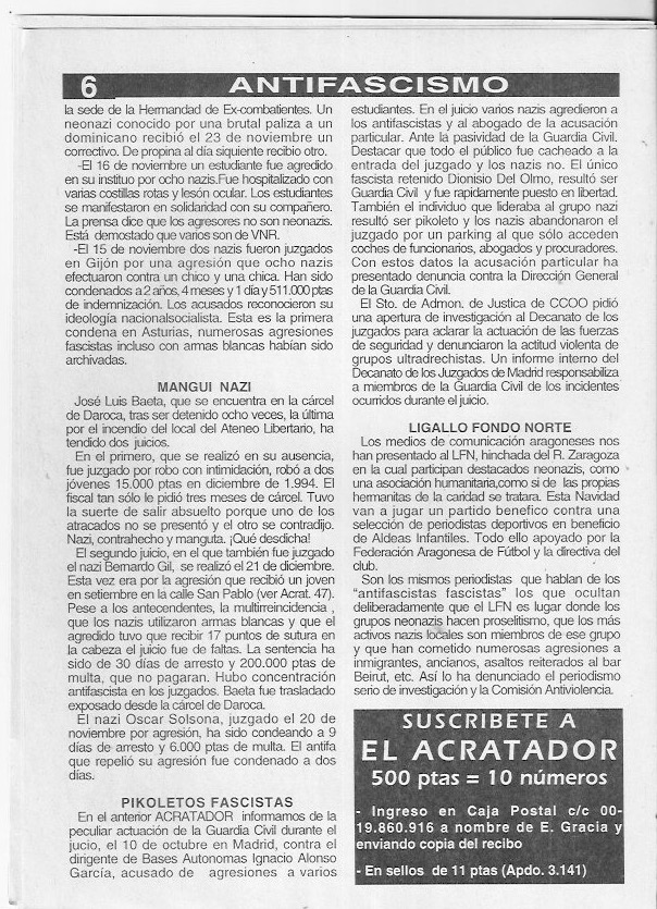 Página del fanzine