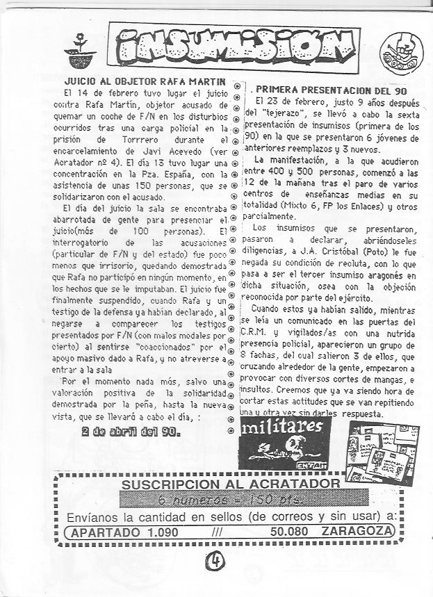 Página del fanzine