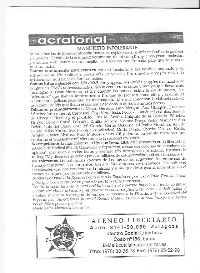 Página del fanzine