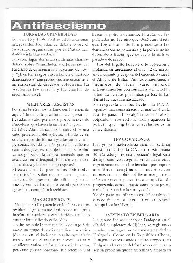 Página del fanzine