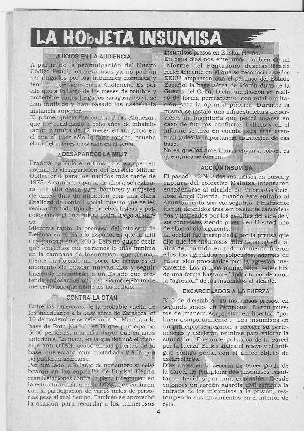 Página del fanzine