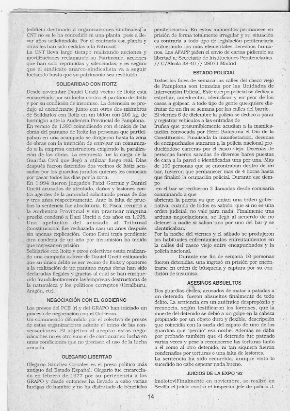 Página del fanzine