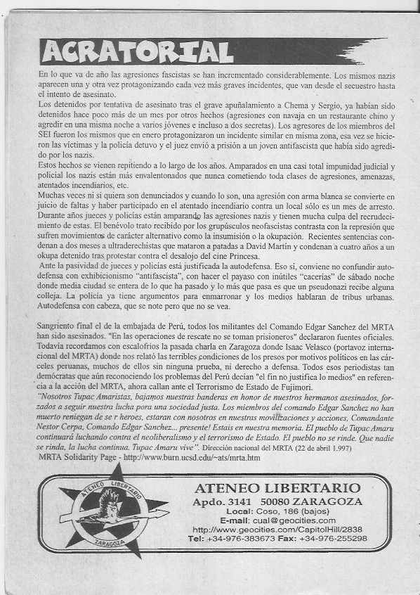 Página del fanzine