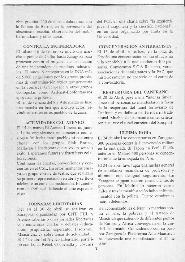 Página del fanzine