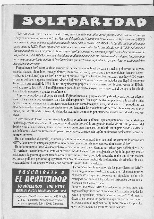 Página del fanzine