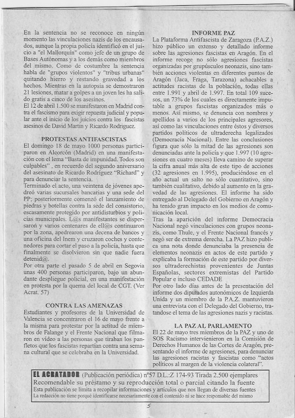 Página del fanzine
